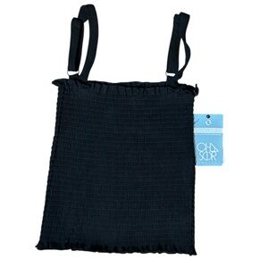 Chaser Black Smocked Tank Top Size:Small NWT